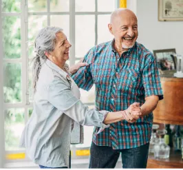 Elderly couple dancing