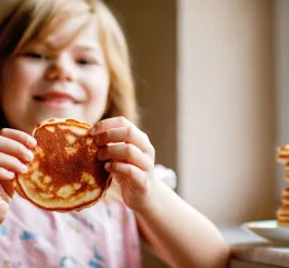 Kid with pancake