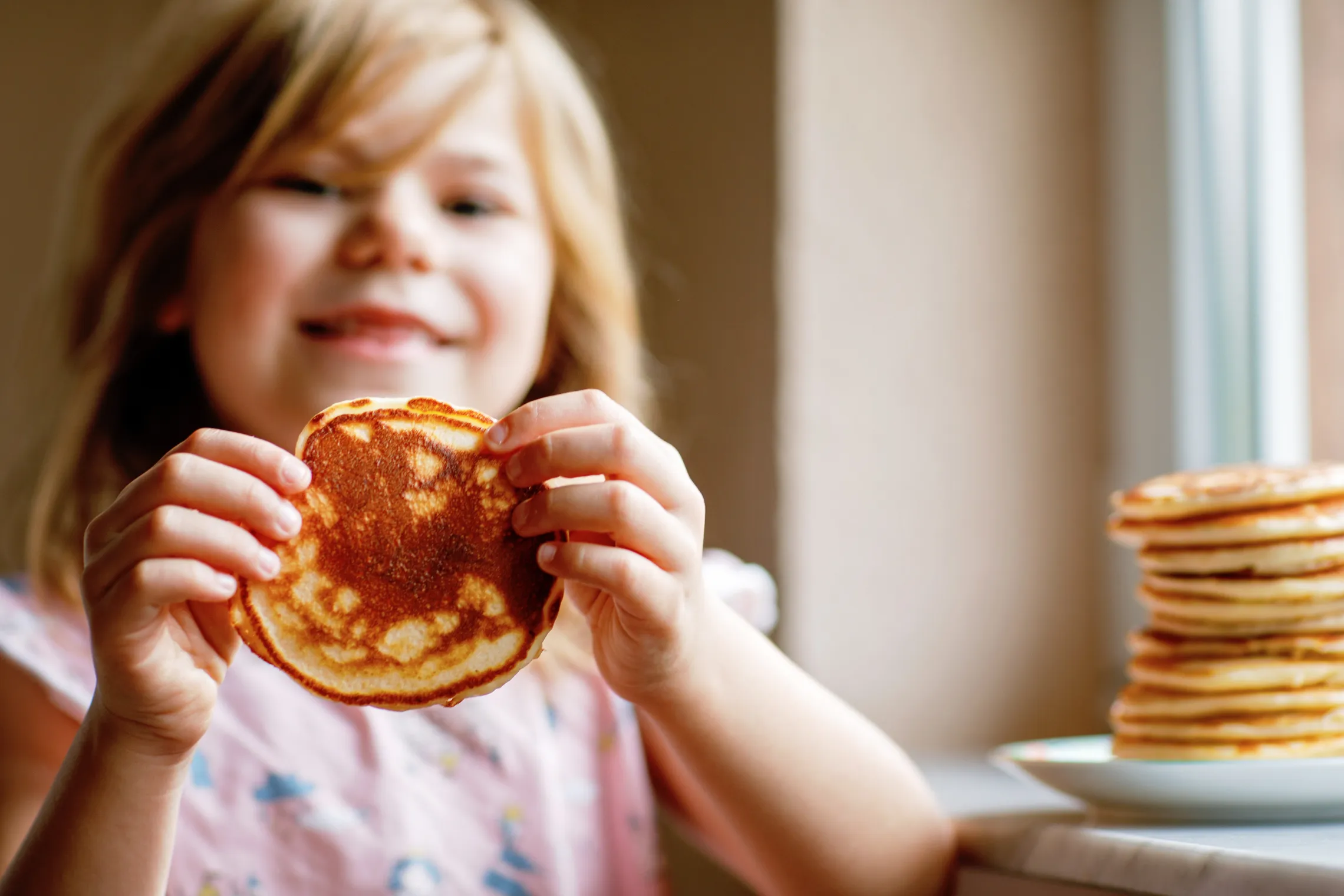 Kid with pancake